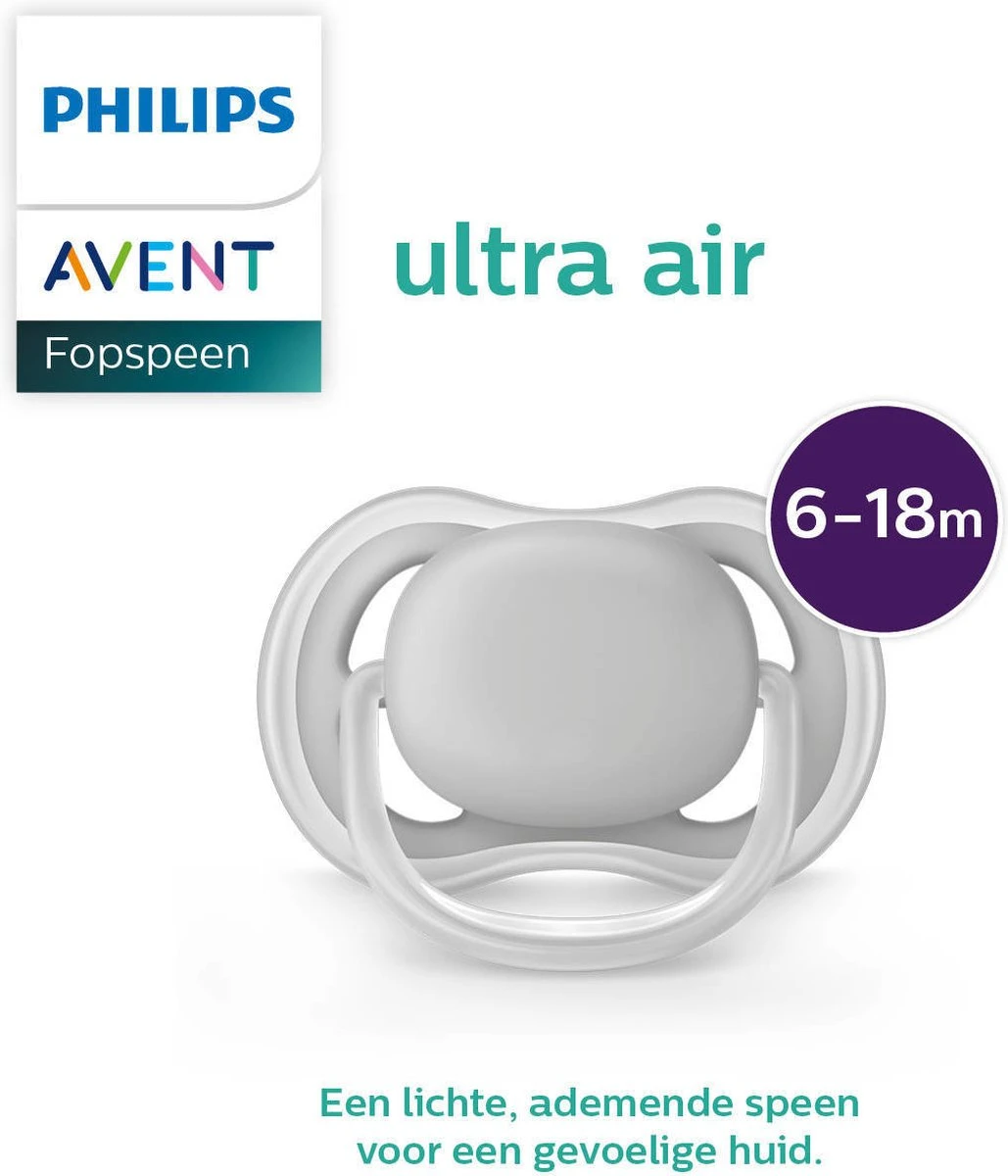 Philips Avent Ultra Air SCF085/04 - Fopspeen - 6-18 Maanden - 2 Stuks 7 Philips Avent Ultra Air SCF085/04 - Fopspeen - 6-18 Maanden - 2 Stuks - Afbeelding 7