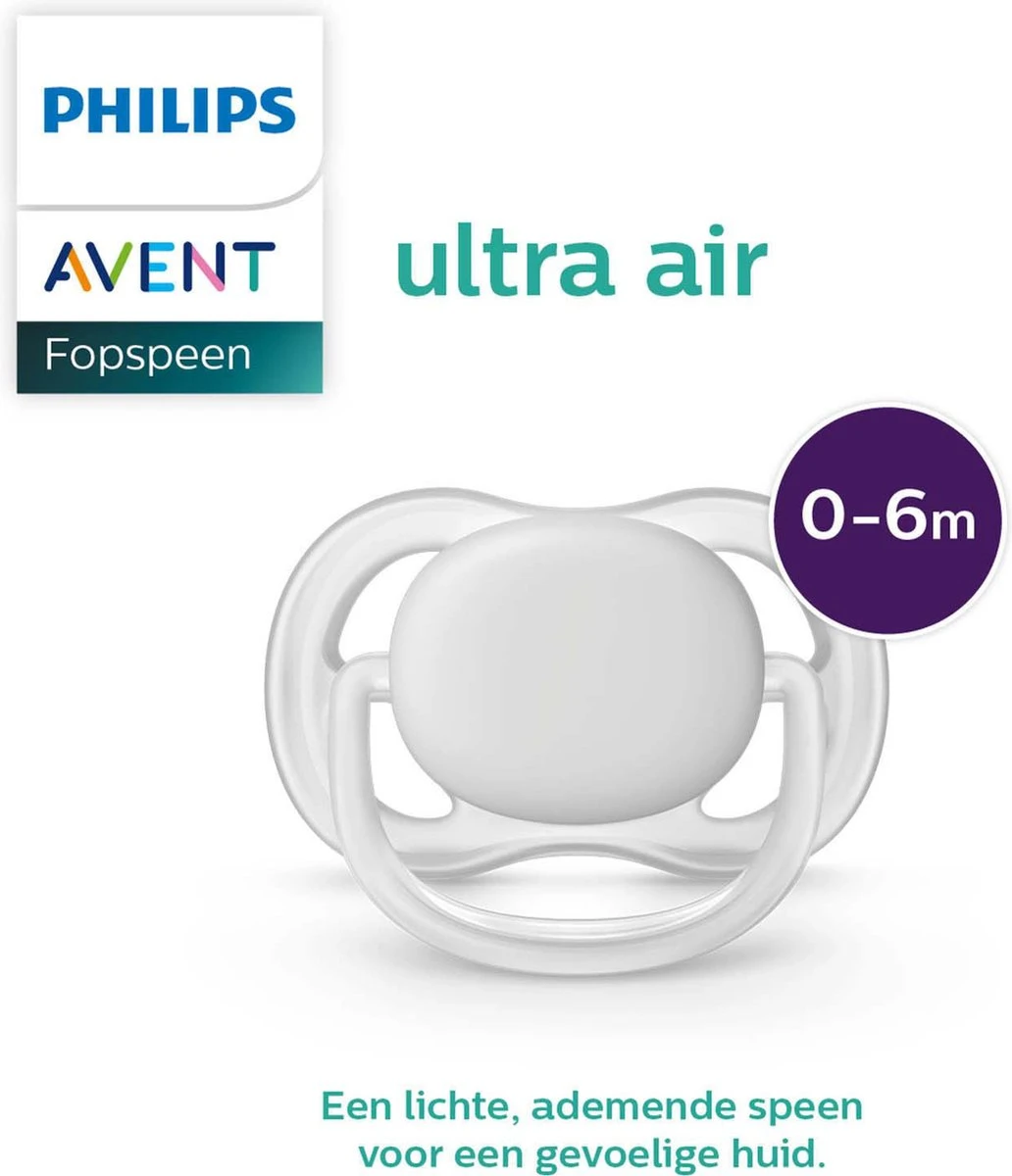 Philips Avent Ultra Air SCF080/02 - Fopspeen - 0-6 Maanden - 2 Stuks 4 Philips Avent Ultra Air SCF080/02 - Fopspeen - 0-6 Maanden - 2 Stuks - Afbeelding 4
