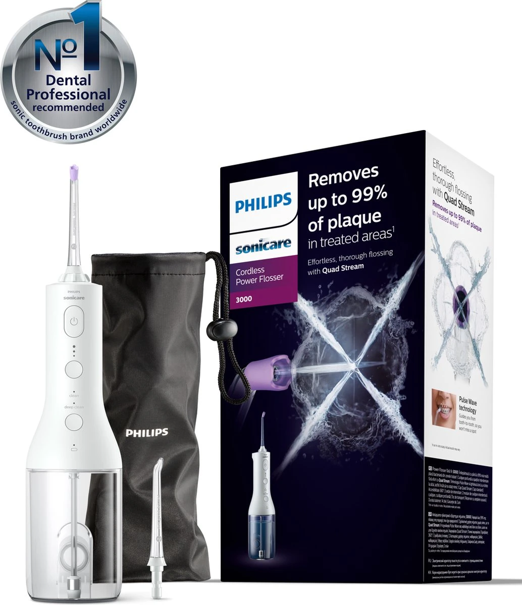 Philips Cordless Power 3000 HX3806/31 - Flosser - Wit 1 Philips Cordless Power 3000 HX3806/31 - Flosser - Wit