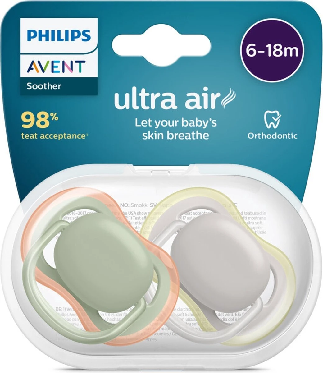 Philips Avent Ultra Air SCF085/20 - Fopspeen - 6 Tot 18 Maanden - 2 Stuks 6 Philips Avent Ultra Air SCF085/20 - Fopspeen - 6 Tot 18 Maanden - 2 Stuks - Afbeelding 6