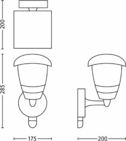 Philips Creek Buitenwandlamp - Met Sensor - Zwart 7 Philips Creek Buitenwandlamp - Met Sensor - Zwart -Philips 1070x1200