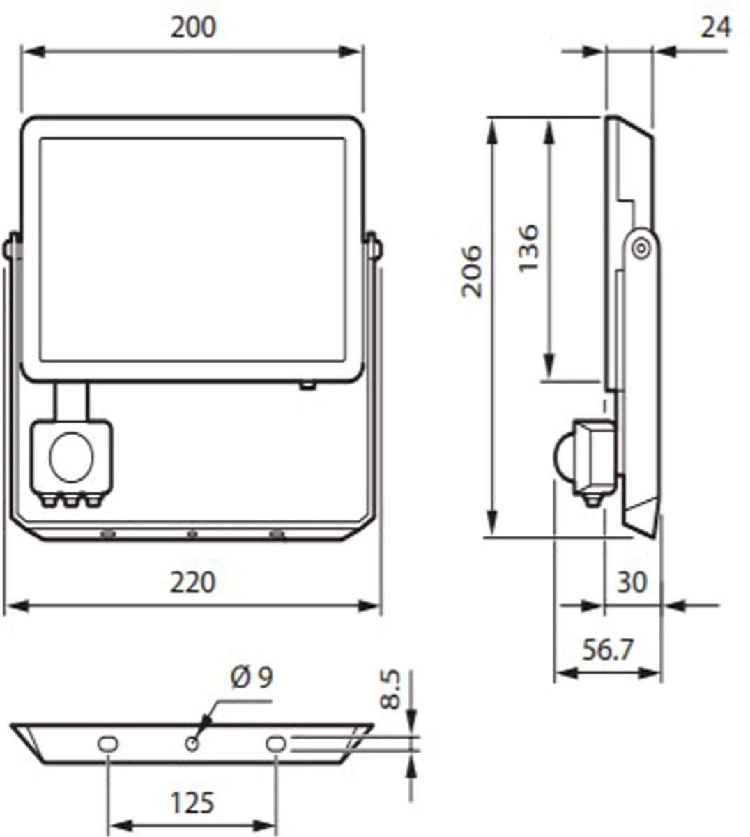 Philips - Decoflood - Floodlight - Zwart - 1x50W - Met Sensor 3 Philips - Decoflood - Floodlight - Zwart - 1x50W - Met Sensor - Afbeelding 3