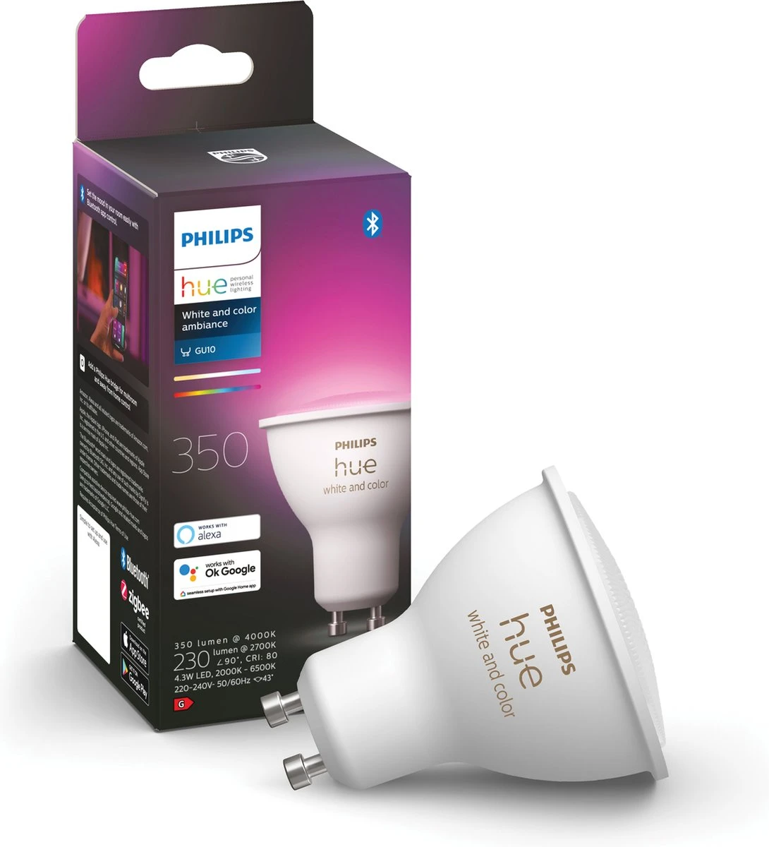 Philips Puled Grondspot LED Voor Buiten - Incl. Philips Hue White & Color Ambiance - Prikspot - Tuinverlichting - Buitenlamp - Zwart 4 Philips Puled Grondspot LED Voor Buiten - Incl. Philips Hue White & Color Ambiance - Prikspot - Tuinverlichting - Buitenlamp - Zwart - Afbeelding 4