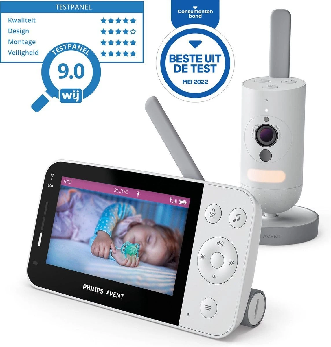 Philips Avent - Beeldbabyfoon Dual Connected - SCD921/26 - Beeldbabyfoon Met App - Gelijk Aan SCD923/26 - 3 Philips Avent - Beeldbabyfoon Dual Connected - SCD921/26 - Beeldbabyfoon Met App - Gelijk Aan SCD923/26 - - Afbeelding 3