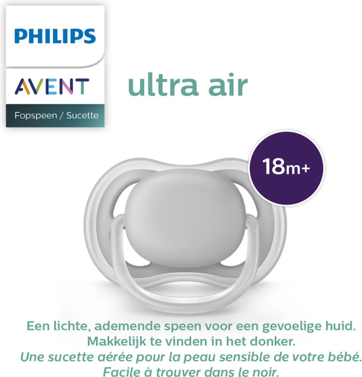Philips Avent Ultra Air Fopspeen - 18m + - Roze/Groen Giraf/panda 10 Philips Avent Ultra Air Fopspeen - 18m + - Roze/Groen Giraf/panda - Afbeelding 10