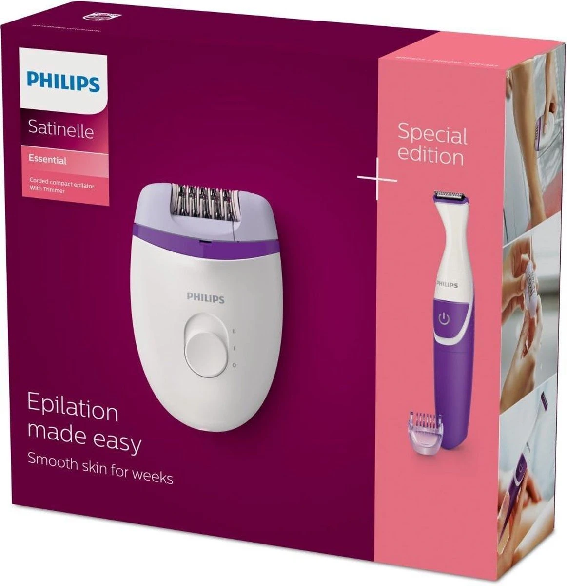Philips Satinelle Essential BRP505/00 - Epilator Met Snoer - Inclusief Bikinitrimmer 5 Philips Satinelle Essential BRP505/00 - Epilator Met Snoer - Inclusief Bikinitrimmer - Afbeelding 5