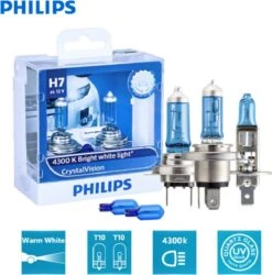 H7 55 Watt Philips Crystal Vision Lampen 12V – Wit Licht 4300K – Xenon Look – LED Look – Hoge Lichtopbrengst – Lange Levensduur – H7 55w Autolampen – Koplampen – Kleur Wit – H.O.D. Halogeen Origineel Philips Lampen – 2 Stuks – Gratis W5W Stadslichten -Philips 1184x1200 12