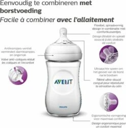 Philips Avent Natural Babyfles - SCF033/14 Babyfles (1m+) Voor Langzame Toevoer - 1x -Philips 1184x1200 3