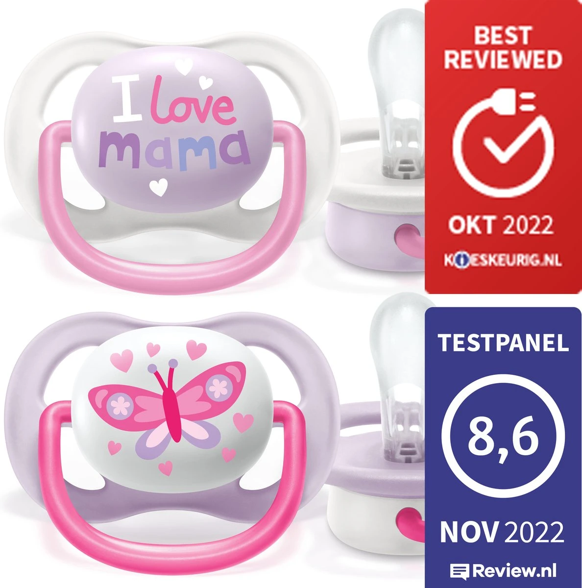 Philips Avent Ultra Air SCF080/02 - Fopspeen - 0-6 Maanden - 2 Stuks 2 Philips Avent Ultra Air SCF080/02 - Fopspeen - 0-6 Maanden - 2 Stuks - Afbeelding 2