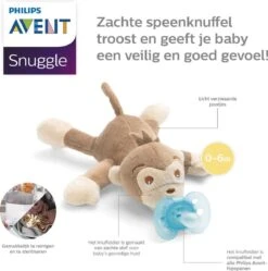Philips Avent Snuggle Knuffelspeen - 0-6 Maanden - Aapje -Philips 1190x1200