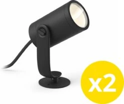 Philips Hue Lily Tuinspot Starterspakket - Prikspot White And Color Ambiance - Prikspots Voor Buiten - Tuinverlichting - 2 Spots - Zwart -Philips 1200x1007 1