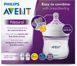 Philips Avent Natural Babyfles - SCF033/14 Babyfles (1m+) Voor Langzame Toevoer - 1x -Philips 1200x1033 1