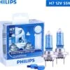 H7 55 Watt Philips Crystal Vision Lampen 12V – Wit Licht 4300K – Xenon Look – LED Look – Hoge Lichtopbrengst – Lange Levensduur – H7 55w Autolampen – Koplampen – Kleur Wit – H.O.D. Halogeen Origineel Philips Lampen – 2 Stuks – Gratis W5W Stadslichten