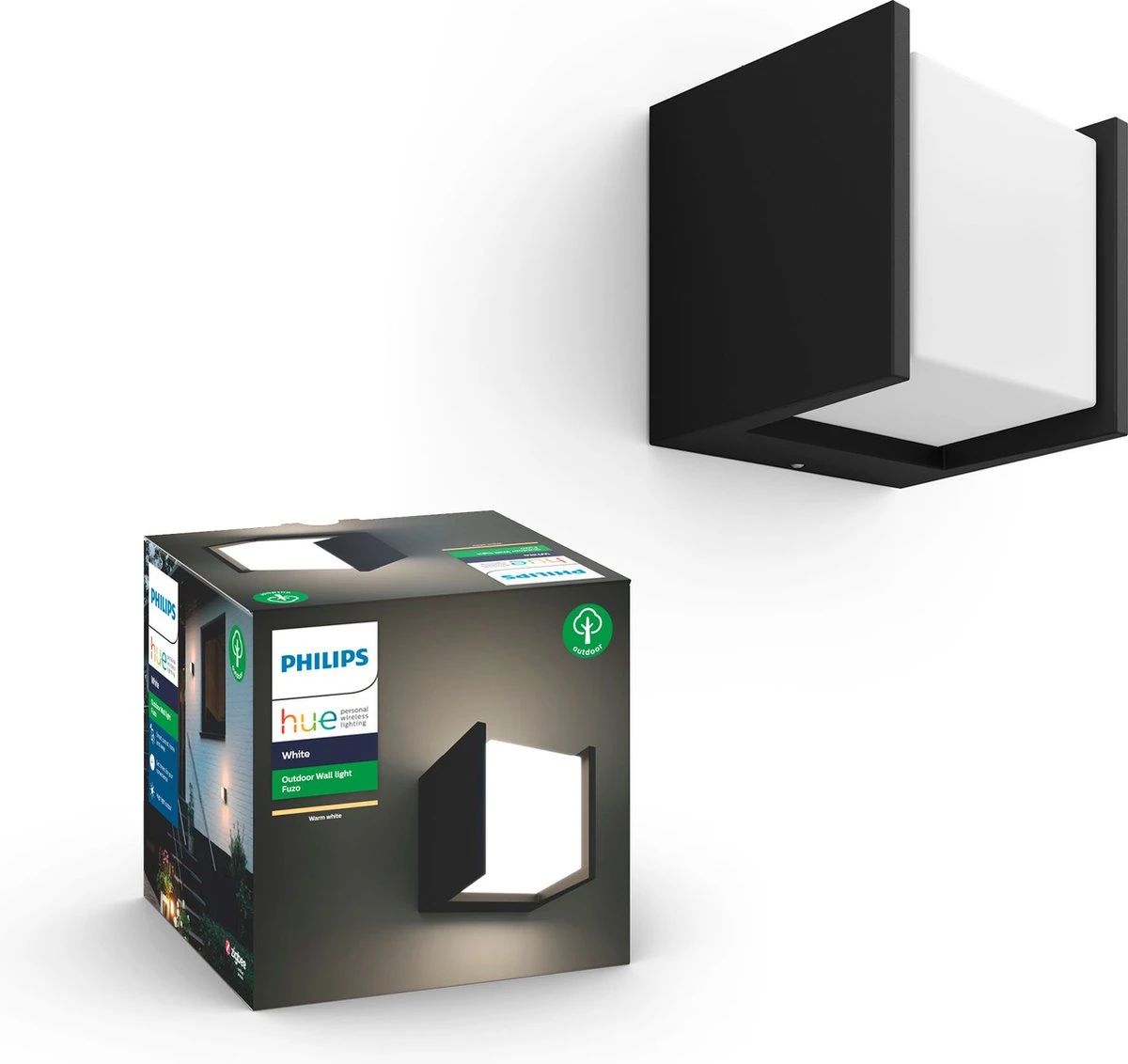 Philips Hue Fuzo Muurlamp - Warmwit Licht - Zwart - Smal - Open 3 Philips Hue Fuzo Muurlamp - Warmwit Licht - Zwart - Smal - Open - Afbeelding 3