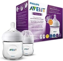 Philips Avent Natural Babyfles – SCF030/27 Babyfles (0m+) Voor Langzame Toevoer – 2 Stuks -Philips 1200x1160