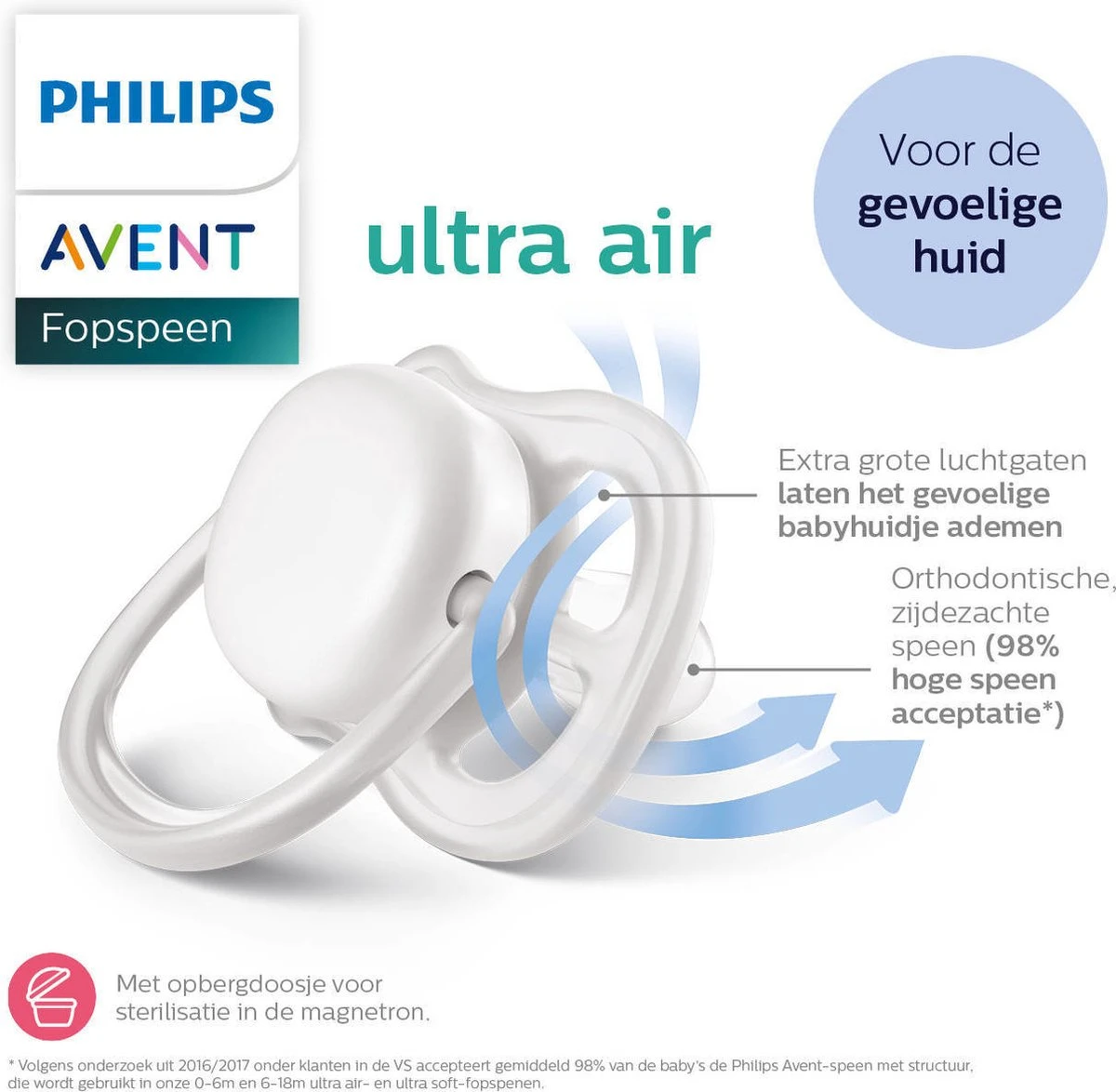 Philips Avent Ultra-air SCF080/03 - Fopspeen - 6-18 Maanden - 2 Stuks 12 Philips Avent Ultra-air SCF080/03 - Fopspeen - 6-18 Maanden - 2 Stuks - Afbeelding 12