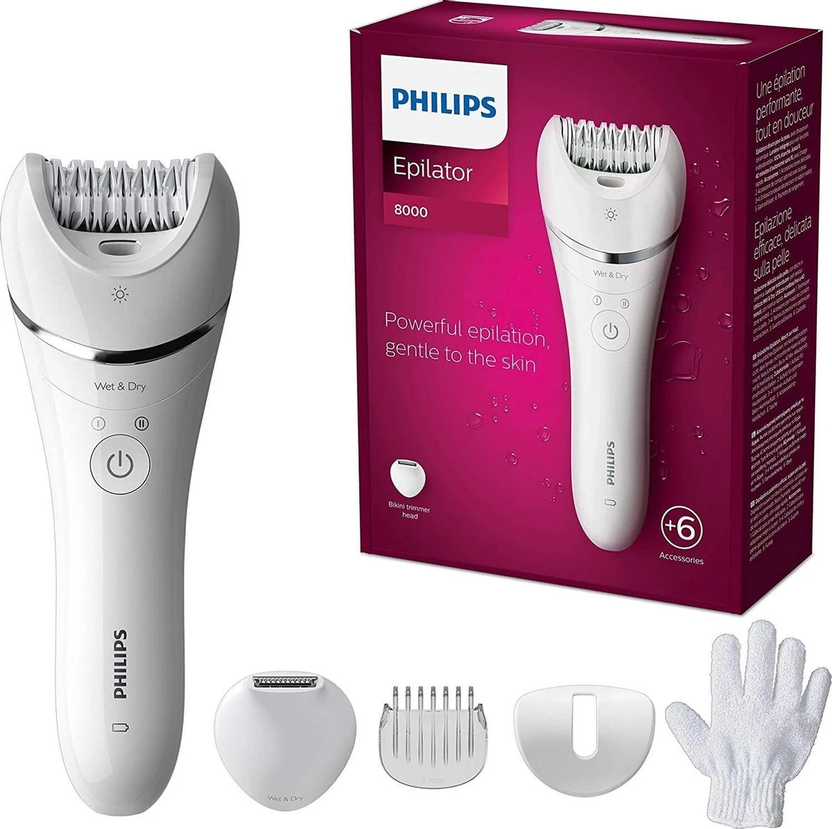 Philips Series 8000 BRE715/00 - Wet & Dry - Epilator - Wit 10 Philips Series 8000 BRE715/00 - Wet & Dry - Epilator - Wit - Afbeelding 10