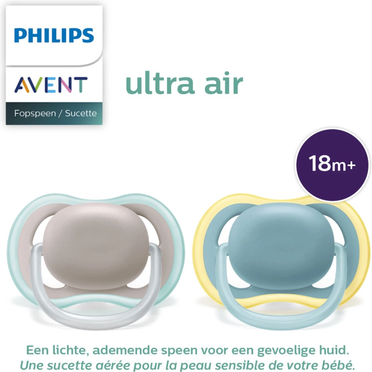 Philips Avent Ultra Air Fopspeen Gevoelige Huid 18m 2 Stuks 13 Philips Avent Ultra Air Fopspeen Gevoelige Huid 18m 2 Stuks - Afbeelding 13