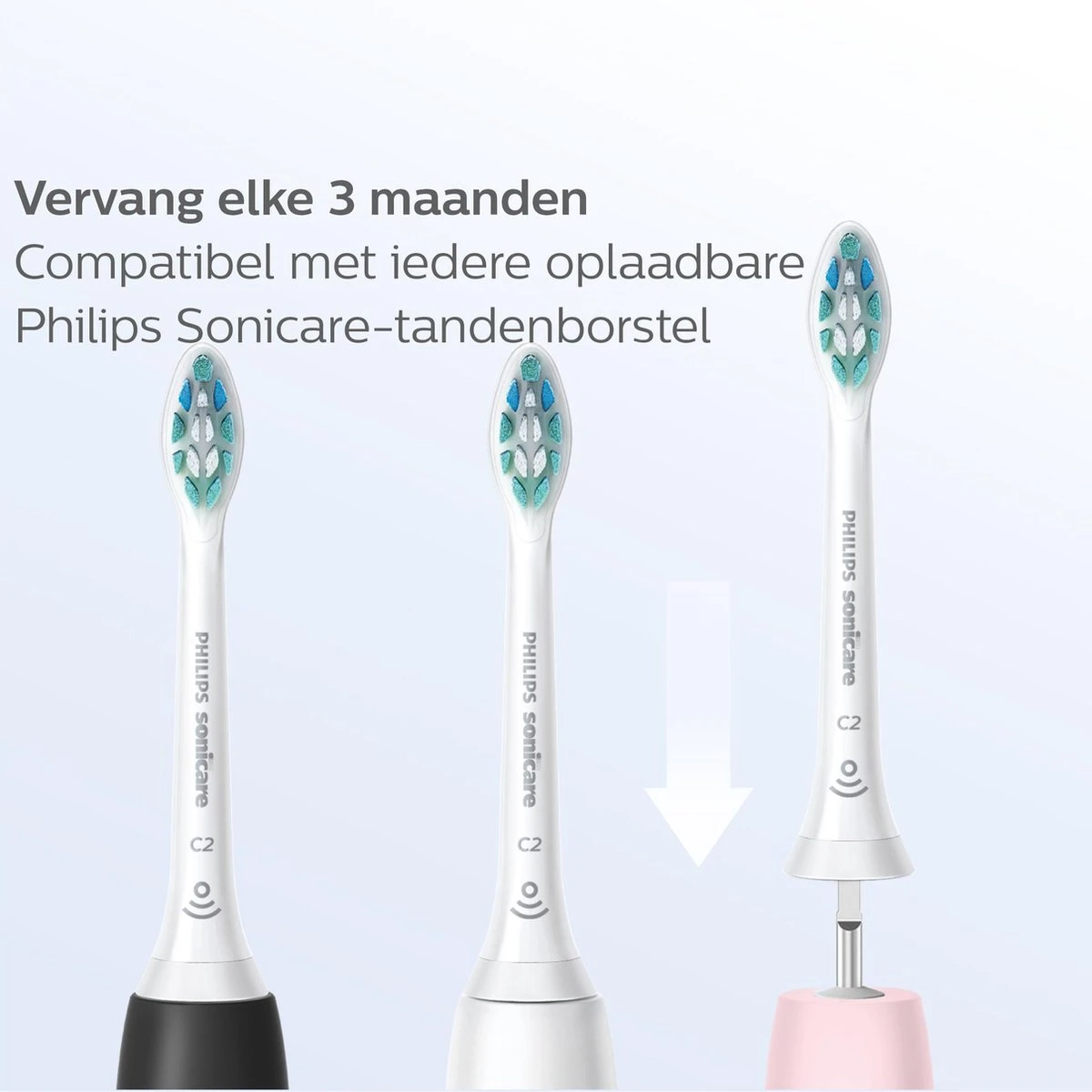 Philips Sonicare W2 Optimal White HX6062/10 - Opzetborstel - 2 Stuks 4 Philips Sonicare W2 Optimal White HX6062/10 - Opzetborstel - 2 Stuks - Afbeelding 4