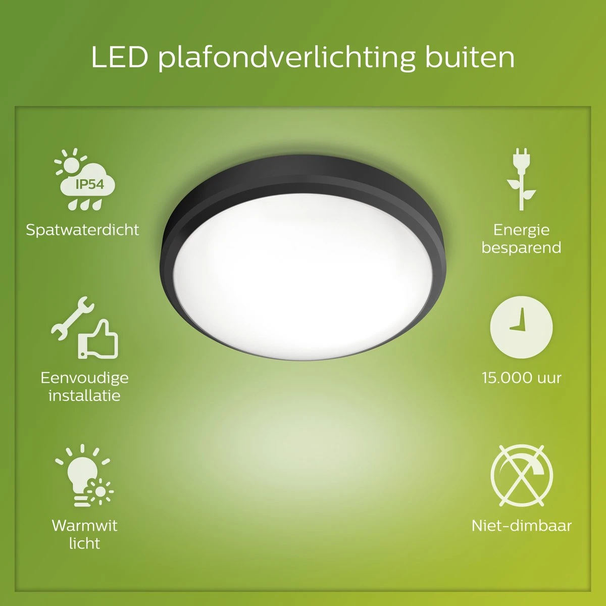 Philips Doris Ceiling - Zwart - IP54 5 Philips Doris Ceiling - Zwart - IP54 - Afbeelding 5