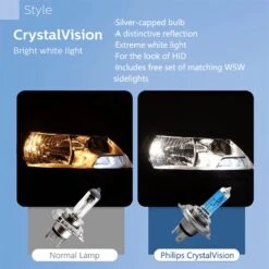 H7 55 Watt Philips Crystal Vision Lampen 12V – Wit Licht 4300K – Xenon Look – LED Look – Hoge Lichtopbrengst – Lange Levensduur – H7 55w Autolampen – Koplampen – Kleur Wit – H.O.D. Halogeen Origineel Philips Lampen – 2 Stuks – Gratis W5W Stadslichten -Philips 1200x1200 731
