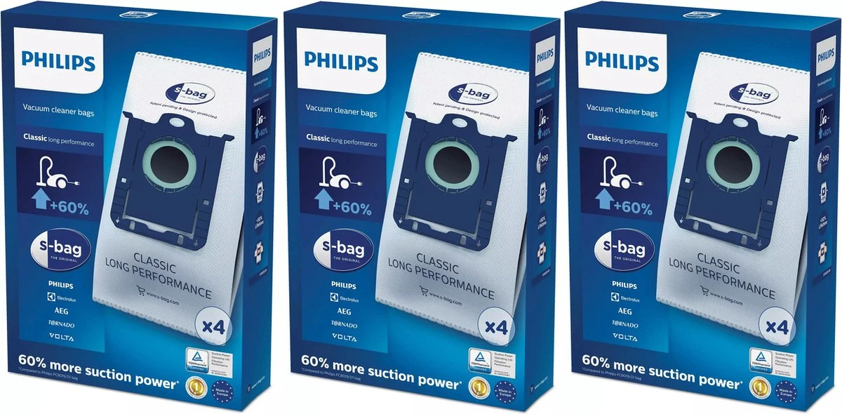 Philips S-Bag FC8021/03 - Stofzuigerzak Classic Long Performance - 12 Stuks 4 Philips S-Bag FC8021/03 - Stofzuigerzak Classic Long Performance - 12 Stuks - Afbeelding 4