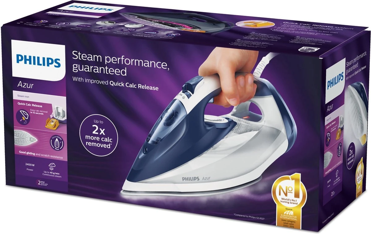 Philips GC4541/20 - Stoomstrijkijzer - Blauw 8 Philips GC4541/20 - Stoomstrijkijzer - Blauw - Afbeelding 8