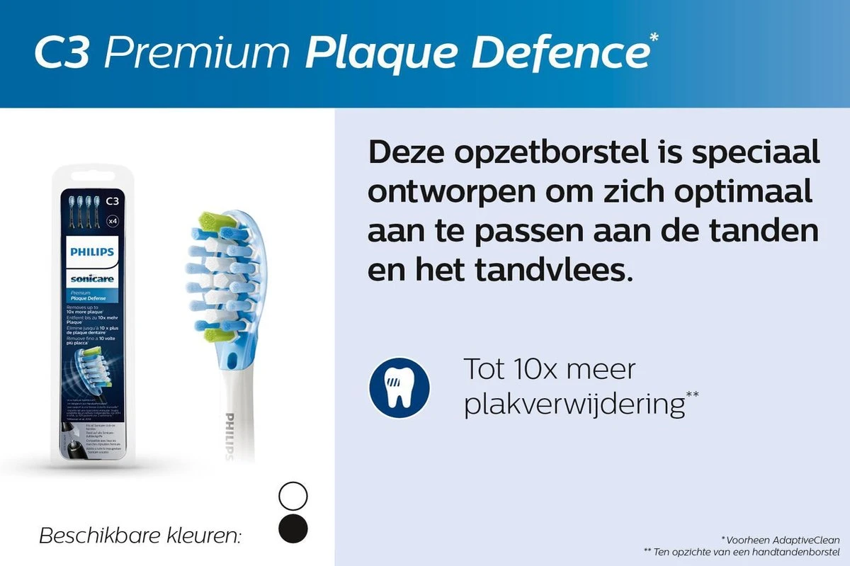 Philips Sonicare C3 Premium Plaque Defense HX9044/17 - Opzetborstel - 4 Stuks 6 Philips Sonicare C3 Premium Plaque Defense HX9044/17 - Opzetborstel - 4 Stuks - Afbeelding 6
