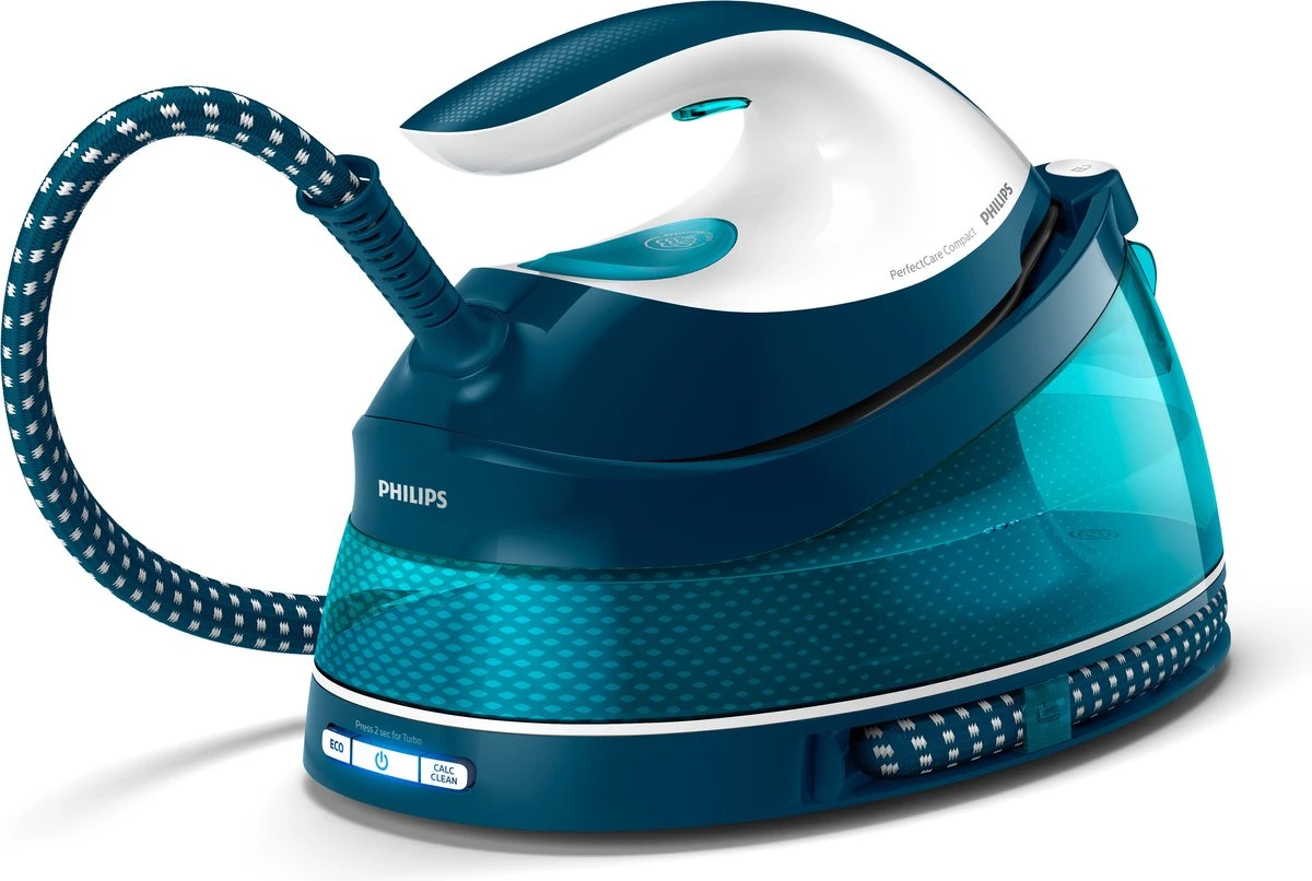 Philips PerfectCare Compact GC7844/20 - Stoomgenerator - Aqua Blauw 2 Philips PerfectCare Compact GC7844/20 - Stoomgenerator - Aqua Blauw - Afbeelding 2