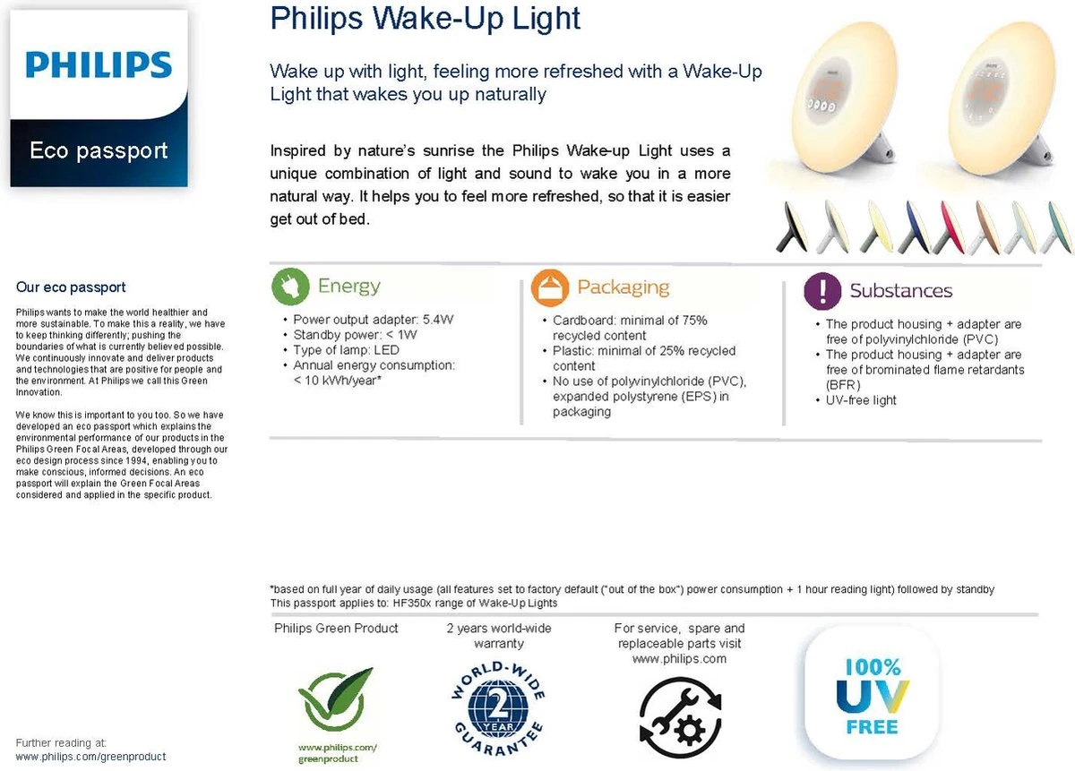 Philips HF3500/01 - Wake-up Light - Wit 5 Philips HF3500/01 - Wake-up Light - Wit - Afbeelding 5