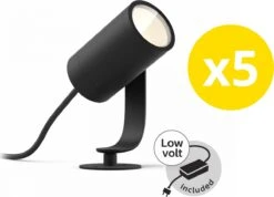 Philips Hue Lily Tuinspot Starterspakket - Prikspot White And Color Ambiance - Prikspots Voor Buiten - Tuinverlichting - 5 Spots - Zwart -Philips 1200x866 1
