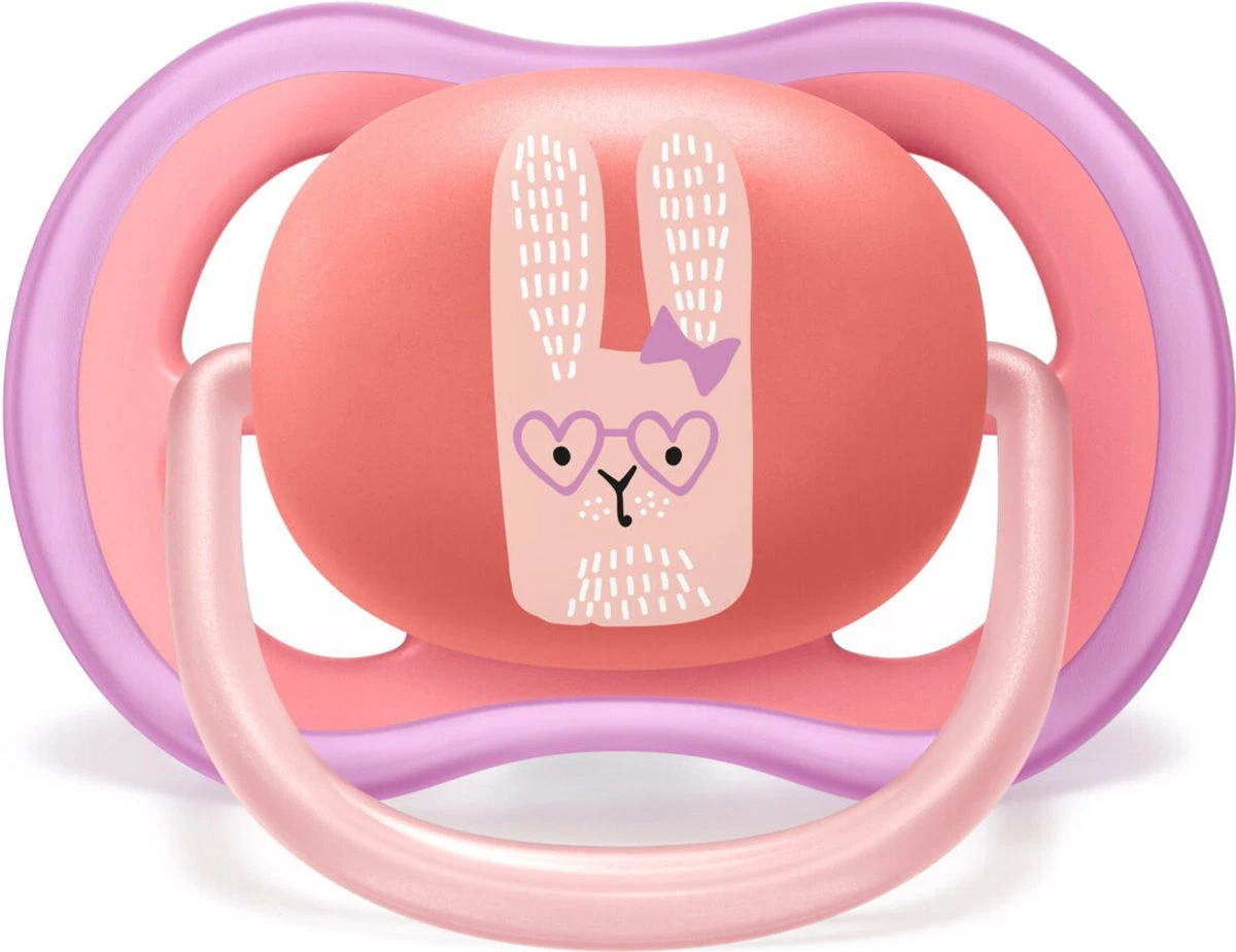 Philips Avent Ultra Air Fopspeen Roze/Groen Poes/konijn 18m+ 9 Philips Avent Ultra Air Fopspeen Roze/Groen Poes/konijn 18m+ - Afbeelding 9