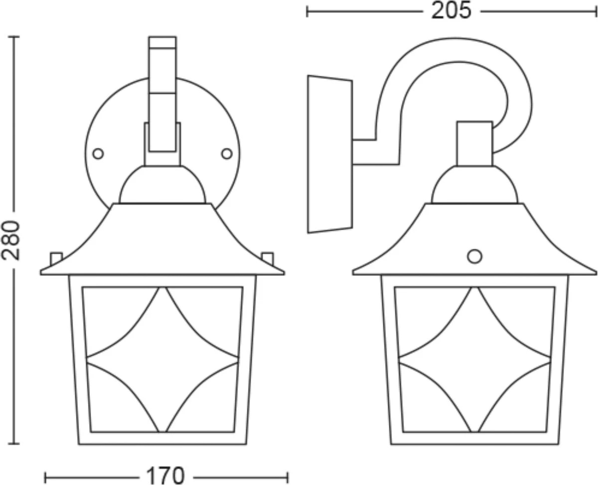 Philips Cambridge Buitenwandlamp - Zwart 5 Philips Cambridge Buitenwandlamp - Zwart - Afbeelding 5