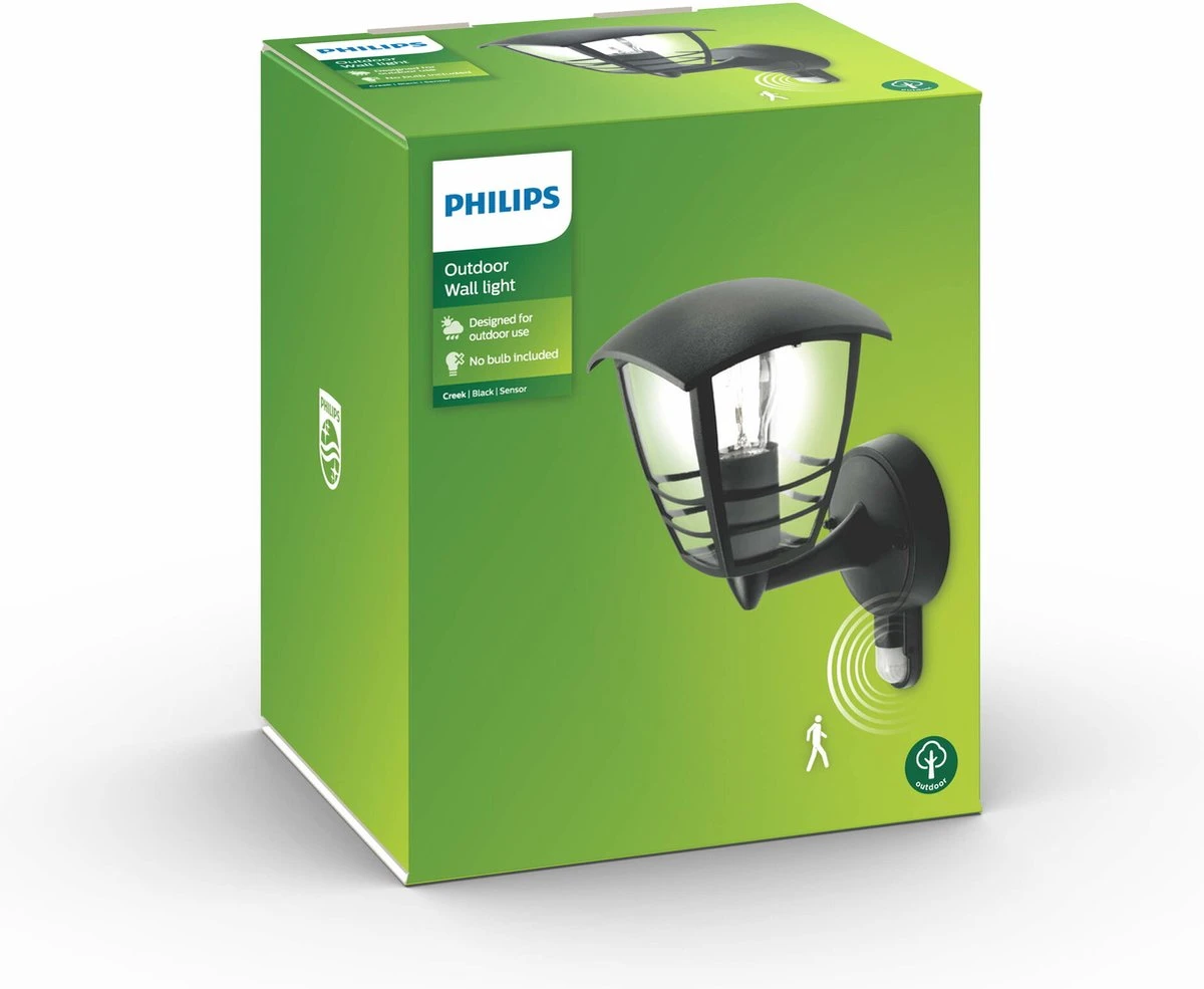 Philips Creek Buitenwandlamp - Met Sensor - Zwart 3 Philips Creek Buitenwandlamp - Met Sensor - Zwart - Afbeelding 3