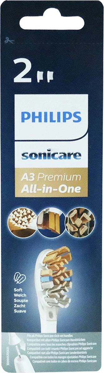 Philips A3 Premium All-inOne HX9092/10 - Opzetborstels - 2 Stuks 1 Philips A3 Premium All-inOne HX9092/10 - Opzetborstels - 2 Stuks