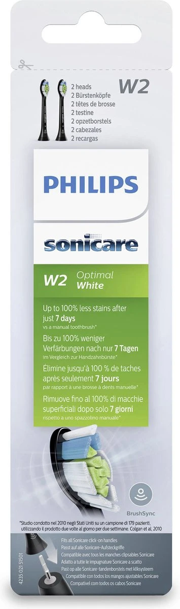 Philips Sonicare W2 Optimal White HX6062/13 - Opzetborstels - 2 Stuks 1 Philips Sonicare W2 Optimal White HX6062/13 - Opzetborstels - 2 Stuks