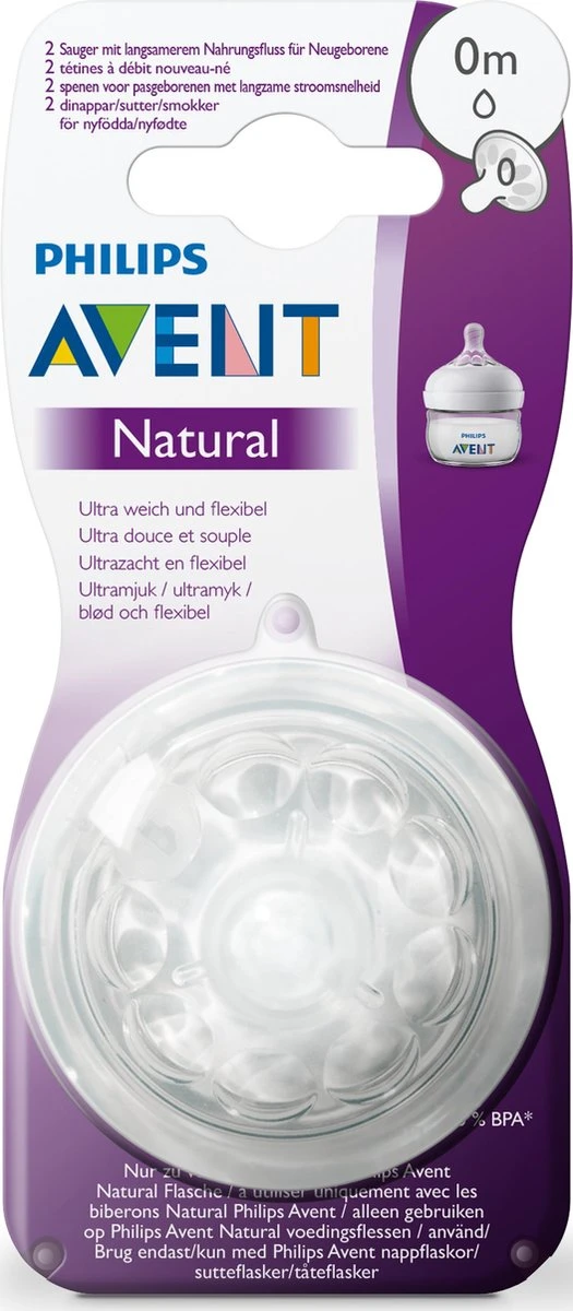 Philips Avent SCF040/27 Natural Speen - 0m - 2stuks 7 Philips Avent SCF040/27 Natural Speen - 0m - 2stuks - Afbeelding 7