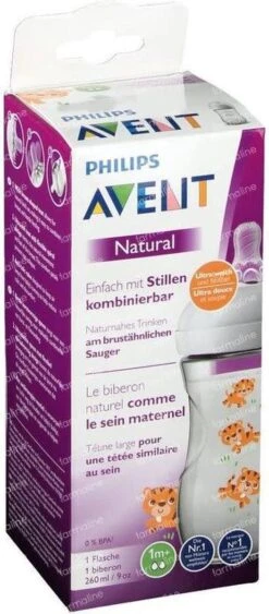 Philips Avent Natural Babyfles - SCF070/20 Babyfles (1m+) Voor Langzame Toevoer - 1x -Philips 526x1200