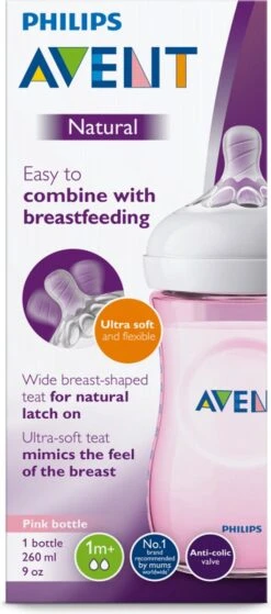 Philips Avent - Natural Babyfles - Langzame Toevoer - 1+ Maanden - 260ml - SCF034/27 -Philips 530x1200