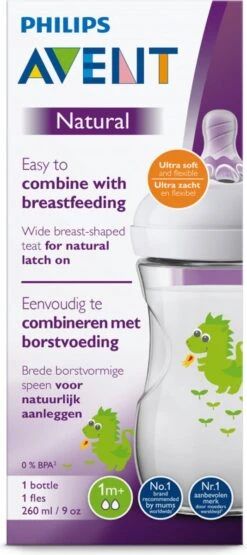 Philips Avent Natural Babyfles - SCF070/24 Babyfles (1m+) Voor Langzame Toevoer - 1x 25 Philips Avent Natural Babyfles - SCF070/24 Babyfles (1m+) Voor Langzame Toevoer - 1x -Philips 534x1200