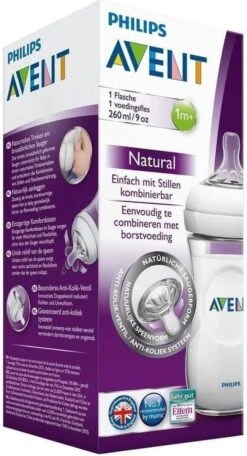 Philips Avent SCF033/17 Natural Babyfles - 1m+ - Langzame Toevoer -Philips 650x1200
