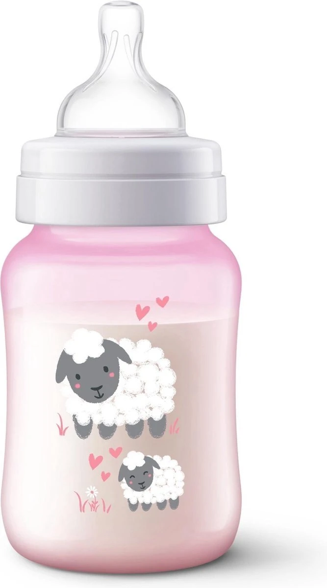 Philips Avent Anti-colic SCF821/14 - Babyfles (260 Ml) - 1 Stuk - Roze 1 Philips Avent Anti-colic SCF821/14 - Babyfles (260 Ml) - 1 Stuk - Roze