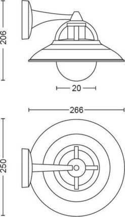 Philips Mygarden Cormorant Wandlamp Buiten - Muurlamp - Tuinverlichting LED Buiten - Buitenlamp - Incl. Philips Hue White Filament Standaardlamp E27 - Zwart -Philips 696x1200 1