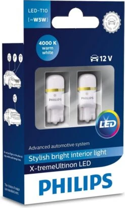 Philips LED W5W 12V - X-tremeVision 4000K - Wit - Set