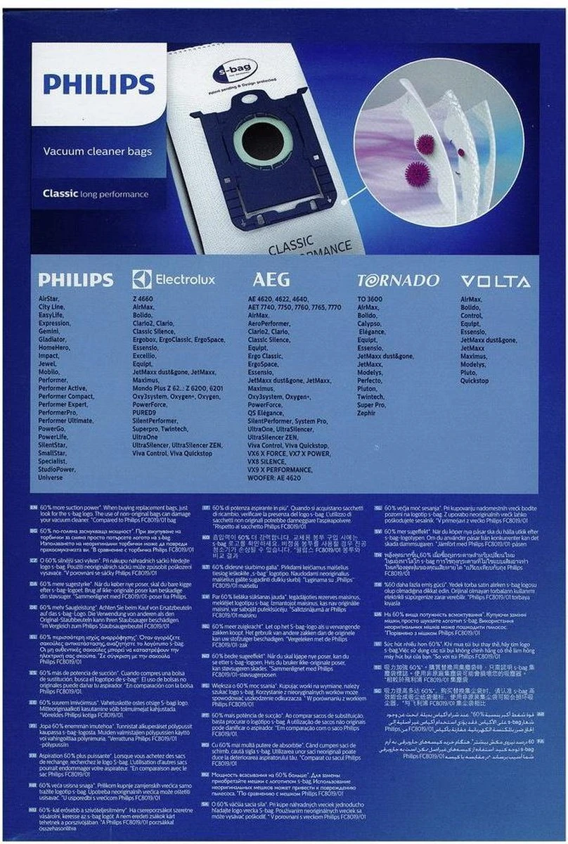 Philips S-bag FC8021/03 - Stofzuigerzakken - 4 Stuks 4 Philips S-bag FC8021/03 - Stofzuigerzakken - 4 Stuks - Afbeelding 4