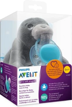 Philips Avent Snuggle SCF348/14 Knuffelspeen - 0-6 Maanden - Zeehondje -Philips 813x1200