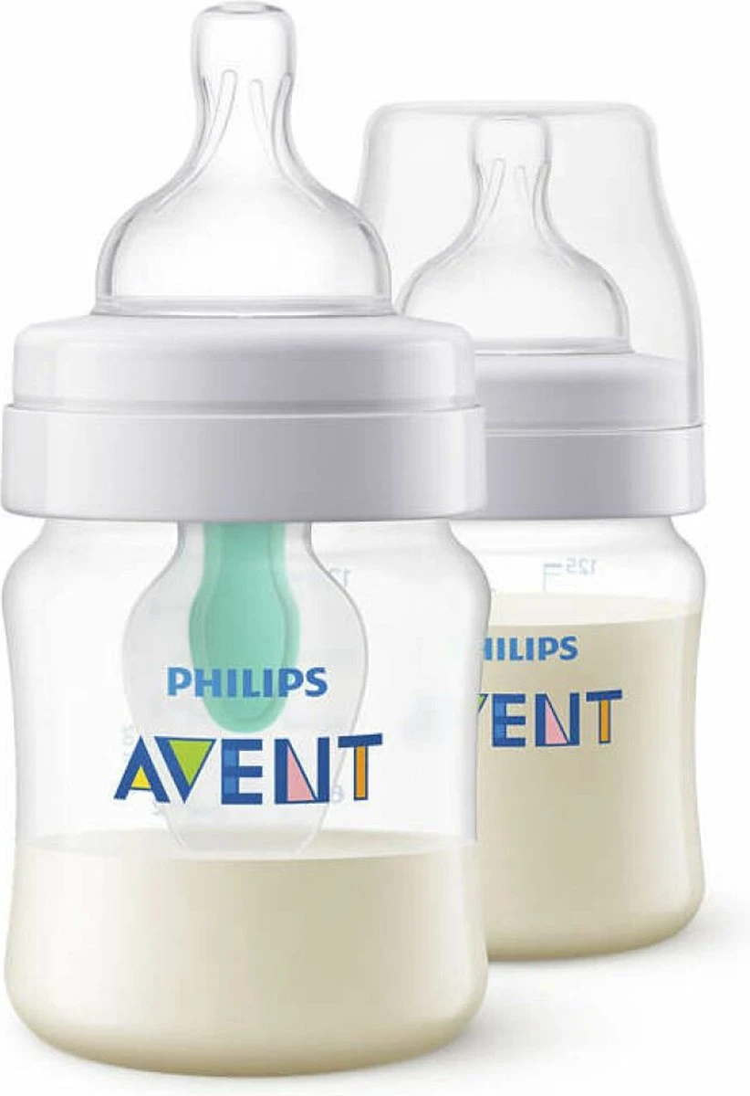 Philips Avent Anti-colic SCF810/24 - Babyfles (125 Ml) Antikrampjes Met AirFree Ventiel - 2 Stuks 1 Philips Avent Anti-colic SCF810/24 - Babyfles (125 Ml) Antikrampjes Met AirFree Ventiel - 2 Stuks