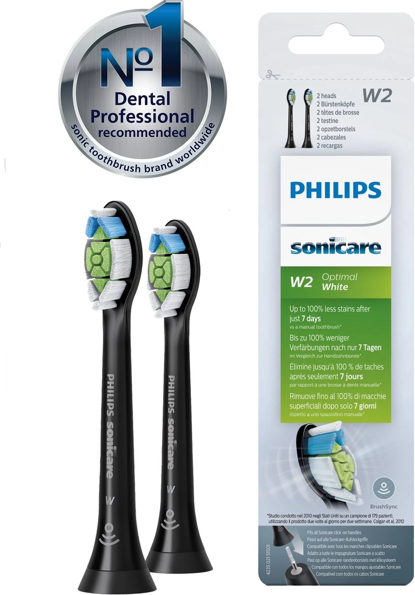 Philips Sonicare W2 Optimal White HX6062/13 - Opzetborstels - 2 Stuks 7 Philips Sonicare W2 Optimal White HX6062/13 - Opzetborstels - 2 Stuks - Afbeelding 7