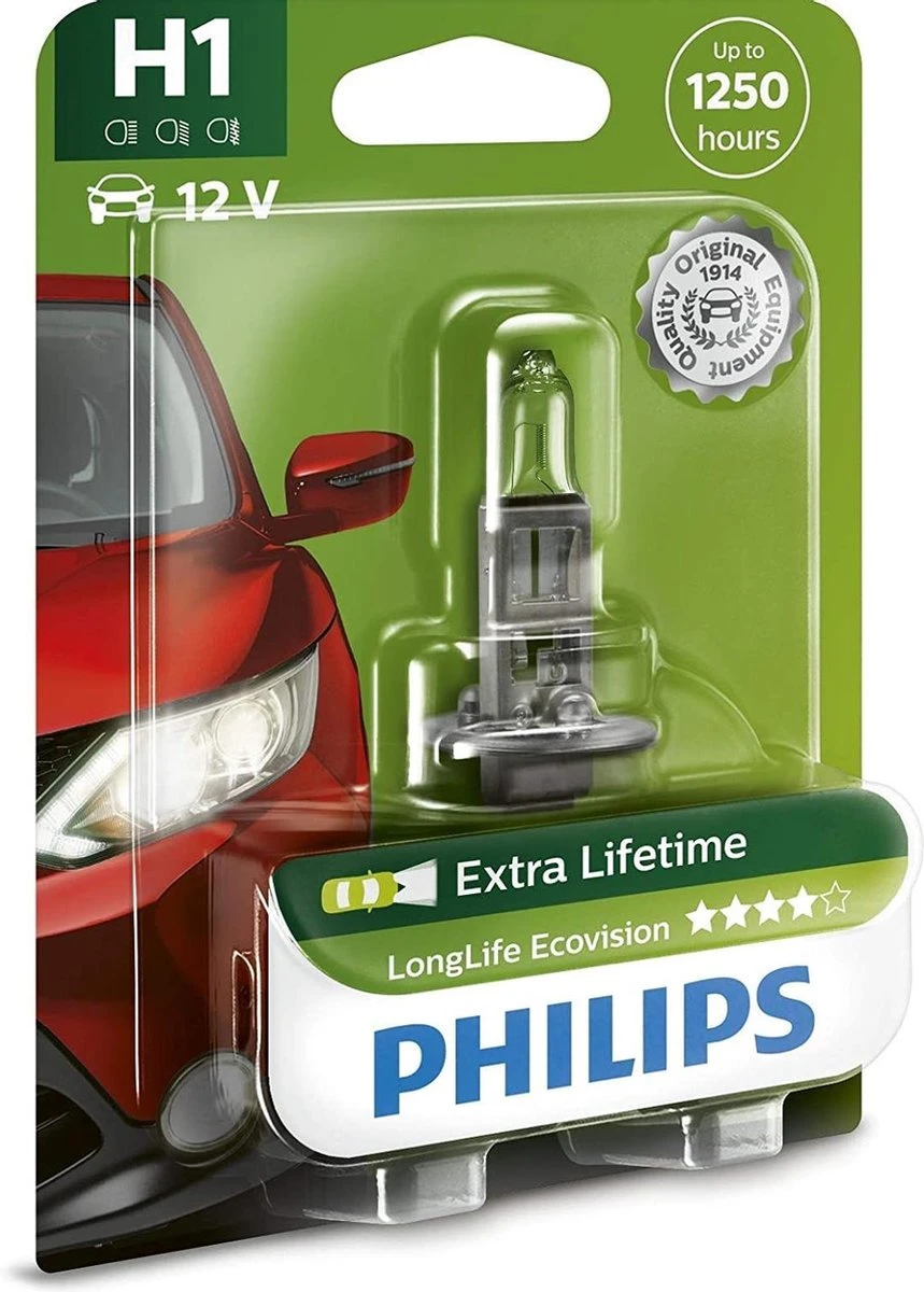 Philips Autolamp H1 Longlife Ecovision 12v/55w Wit 5 Philips Autolamp H1 Longlife Ecovision 12v/55w Wit - Afbeelding 5