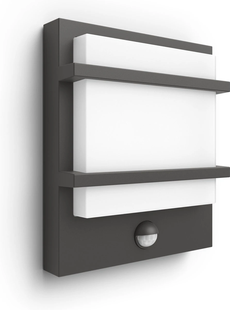 Philips Petronia Buitenwandlamp - Met Sensor - Antraciet 3 Philips Petronia Buitenwandlamp - Met Sensor - Antraciet - Afbeelding 3